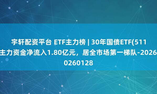 宇轩配资平台 ETF主力榜 | 30年国债ETF(511090)主力资金净流入1.80亿元，居全市场第一梯队-20260128